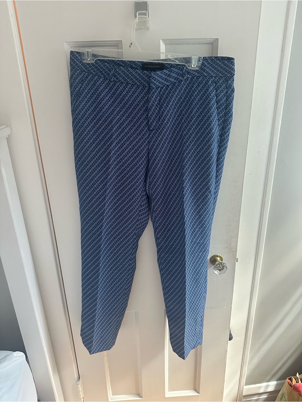 Banana Republic Cropped Navy Blue Printed Women's Trousers Avery Style